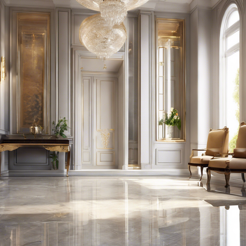 Polished travertine floor